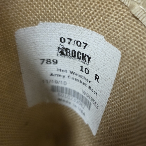 Beige Combat Army Boots, Two Pair Size 10 - Picture 7 of 8